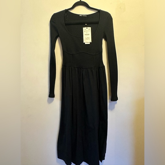 NWT Zara Ribbed top, cotton bottom dress - Picture 1 of 9